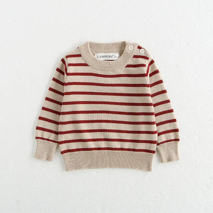 ニット・セーター ベビートップス 水玉ドット/ボーダーニット長袖セーター【mh0008507】