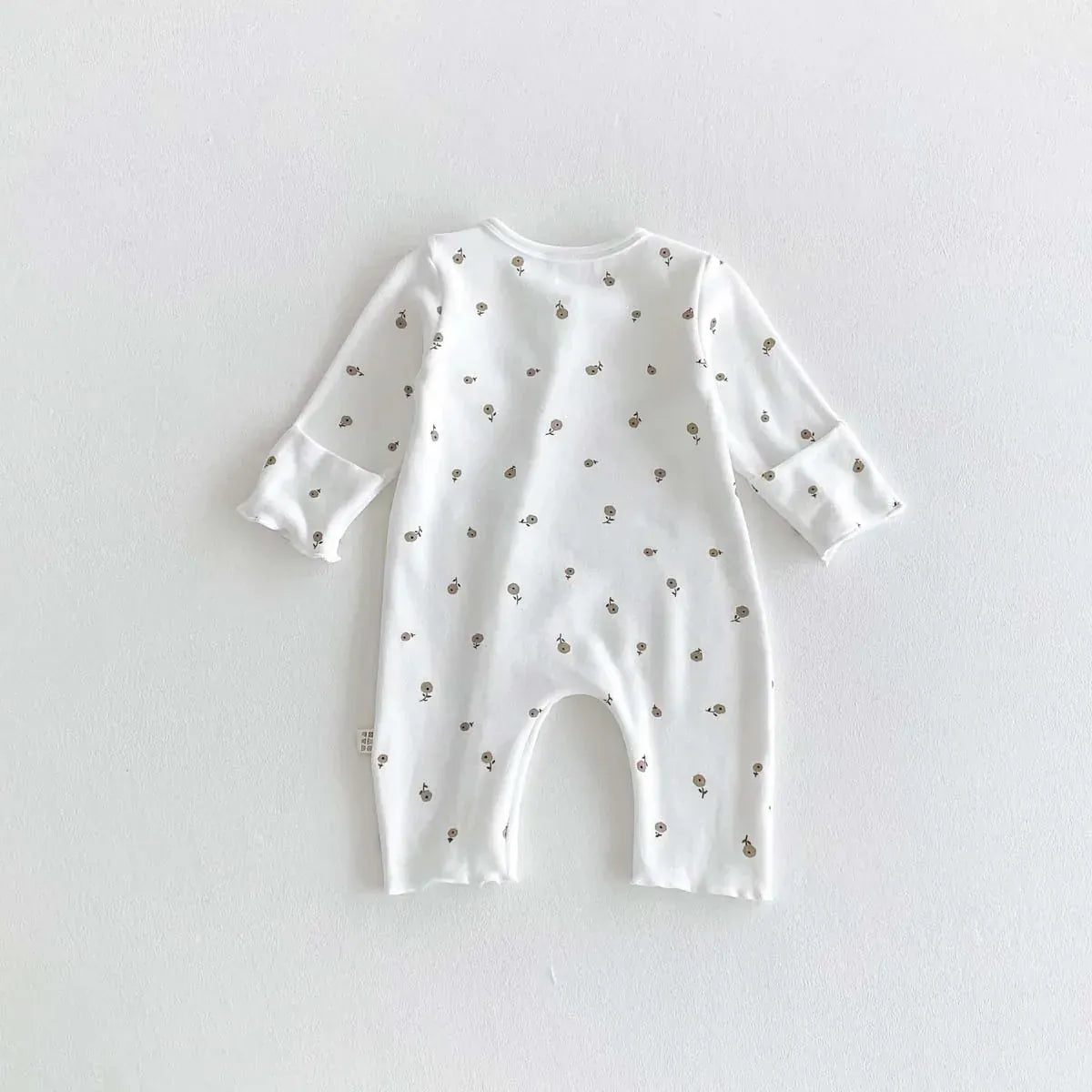 長袖ロンパース ベビーロンパース フラワー小花柄プリント長袖肌着ボディスーツ【mh0008520】
