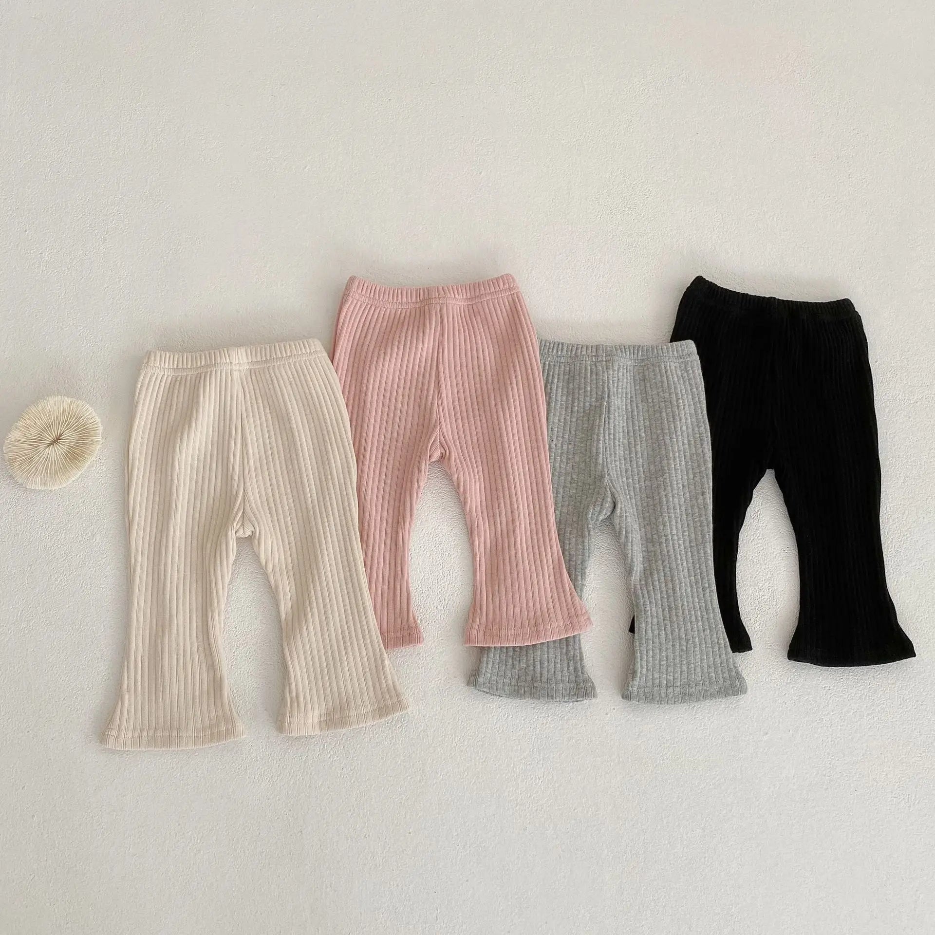 レギンスパンツ ベビーパンツ リボンフロントスリットリブレギンスパンツ【mh0008553】