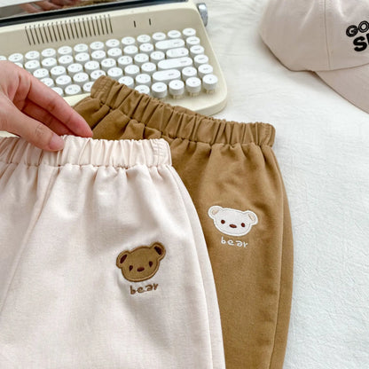 ロングパンツ・スウェットパンツ ベビーパンツ ベアくまヒップパッチルーズロングパンツ【mh0008567】