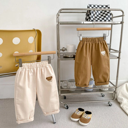 ロングパンツ・スウェットパンツ ベビーパンツ ベアくまヒップパッチルーズロングパンツ【mh0008567】