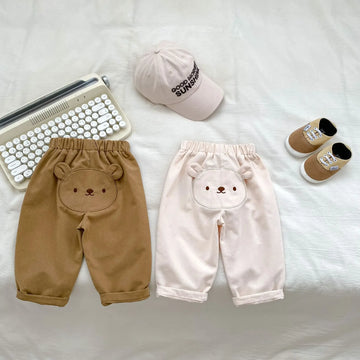 ロングパンツ・スウェットパンツ ベビーパンツ ベアくまヒップパッチルーズロングパンツ【mh0008567】