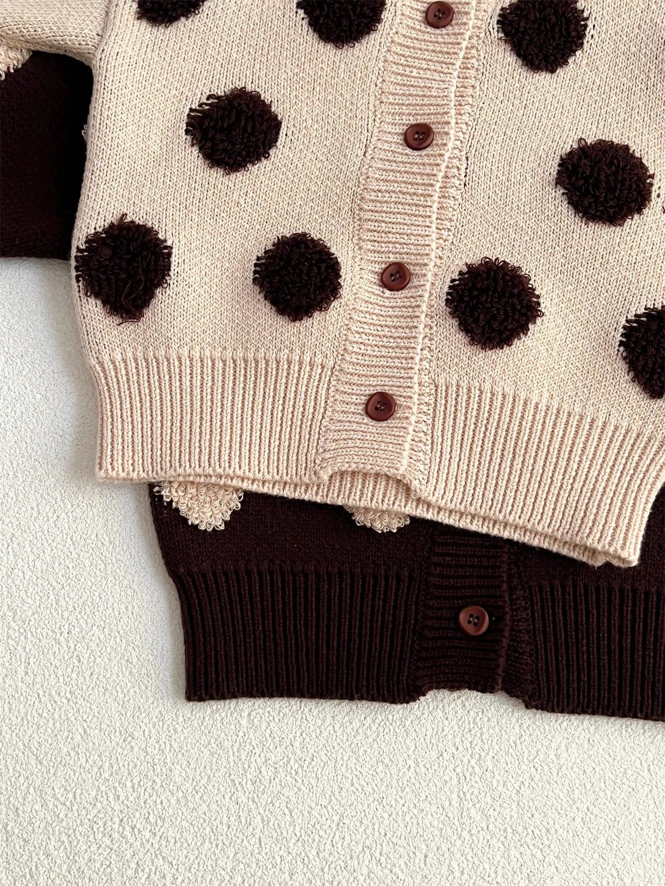 カーディガン・パーカー ベビーカーディガン 水玉ポルカドットニットカーディガンジャケット【mh0008613】