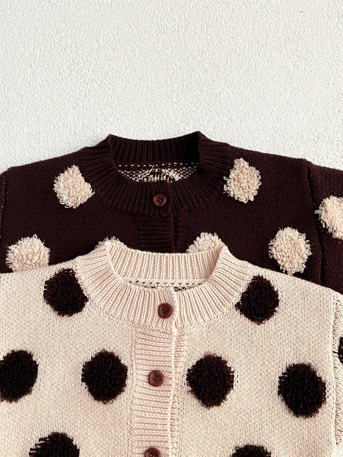 カーディガン・パーカー ベビーカーディガン 水玉ポルカドットニットカーディガンジャケット【mh0008613】