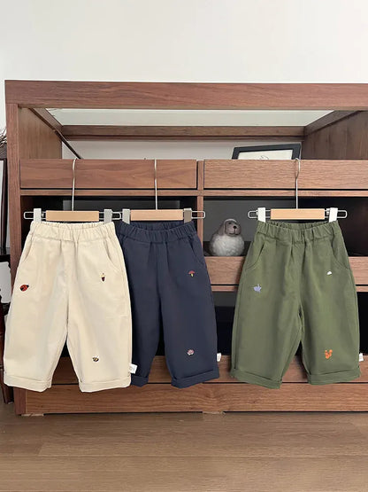 ロングパンツ・スウェットパンツ ベビーキッズパンツ 刺繍ロングワイドルーズパンツ【mh0008614】