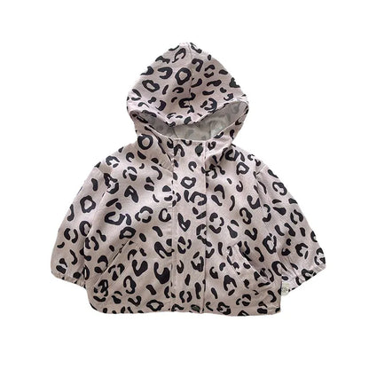 ショートコート・ジャケット・ジャンパー ベビーアウター タイダイ/レオパードプリントフーディブルゾンジャケット【mh0008615】
