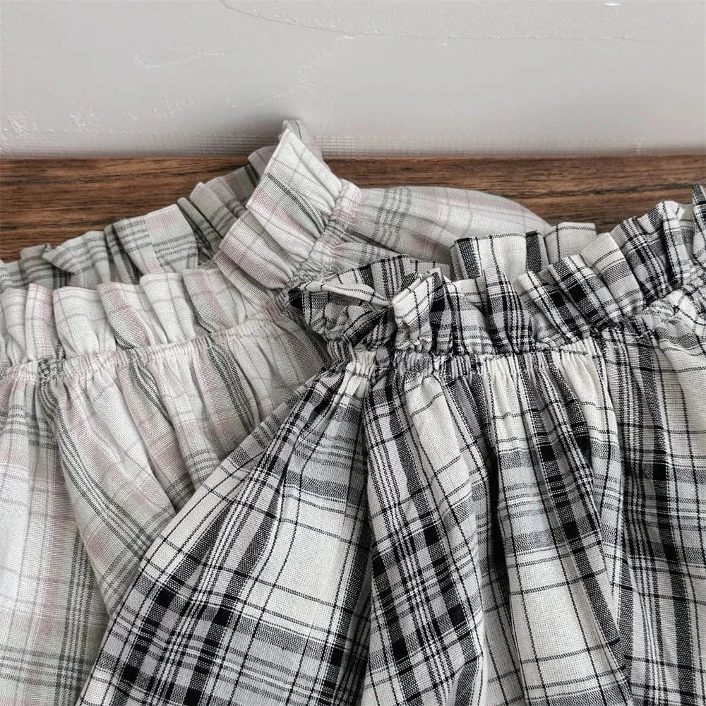 長袖シャツ・ブラウス ベビートップス チェック長袖スモックブラウス【mh0008639】