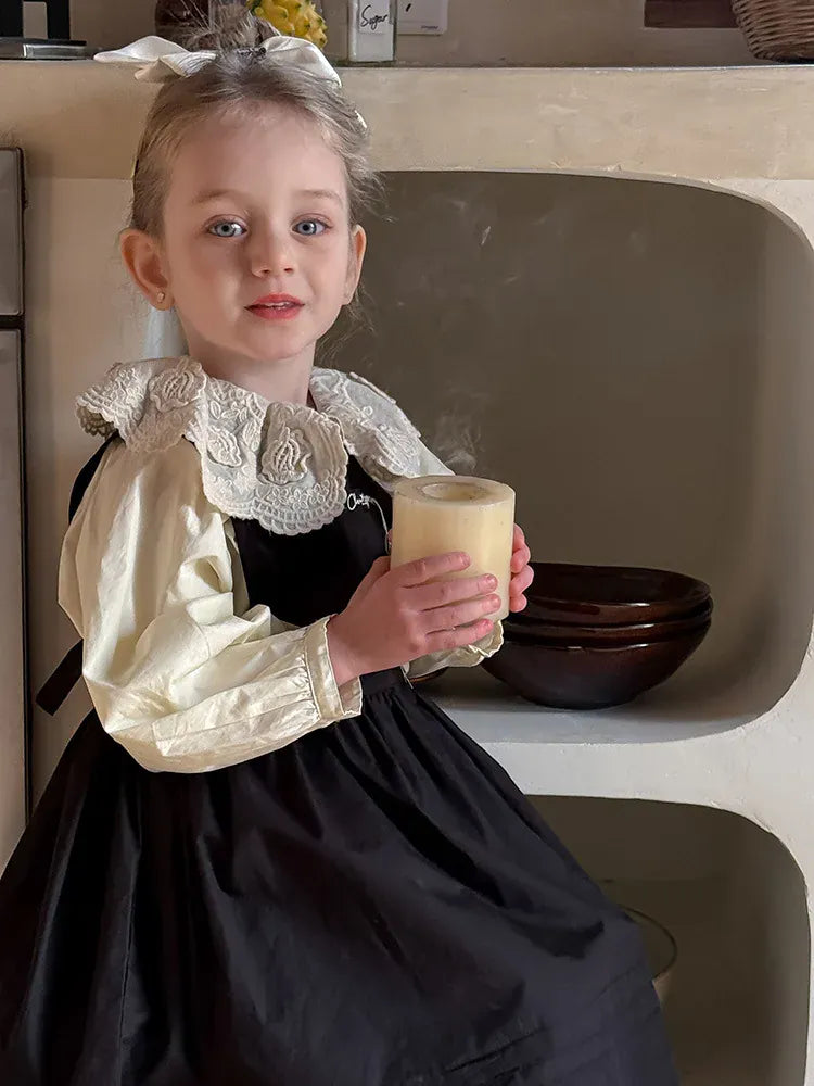 長袖シャツ・ブラウス キッズトップス ビッグレース襟長袖ブラウス【mh0008668】