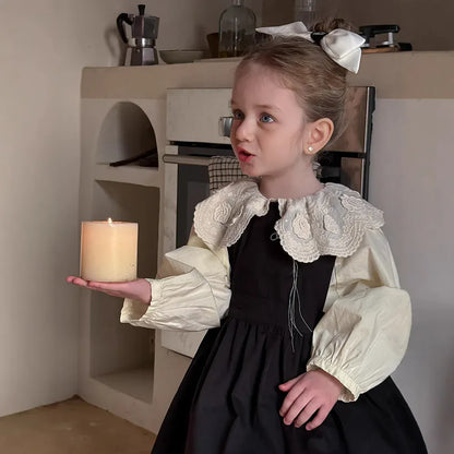 長袖シャツ・ブラウス キッズトップス ビッグレース襟長袖ブラウス【mh0008668】