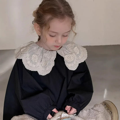 長袖シャツ・ブラウス キッズトップス ビッグレース襟長袖ブラウス【mh0008668】