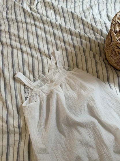 ノースリーブワンピース キッズワンピース レースフリルサスペンダードレスワンピース【mh0008669】