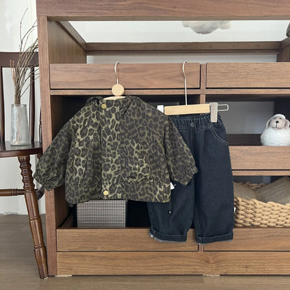 ロングパンツ・スウェットパンツ キッズアウター/パンツ レオパードヒョウ柄フーディウィンドブレーカーブルゾン/ロングルーズブラックデニムパンツジーンズ【mh0008684】