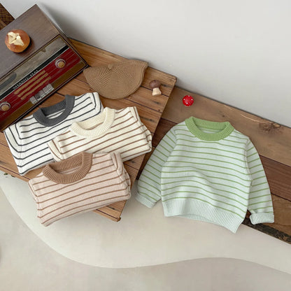 ニット・セーター ベビートップス ボーダーニット長袖セーター【mh0008695】