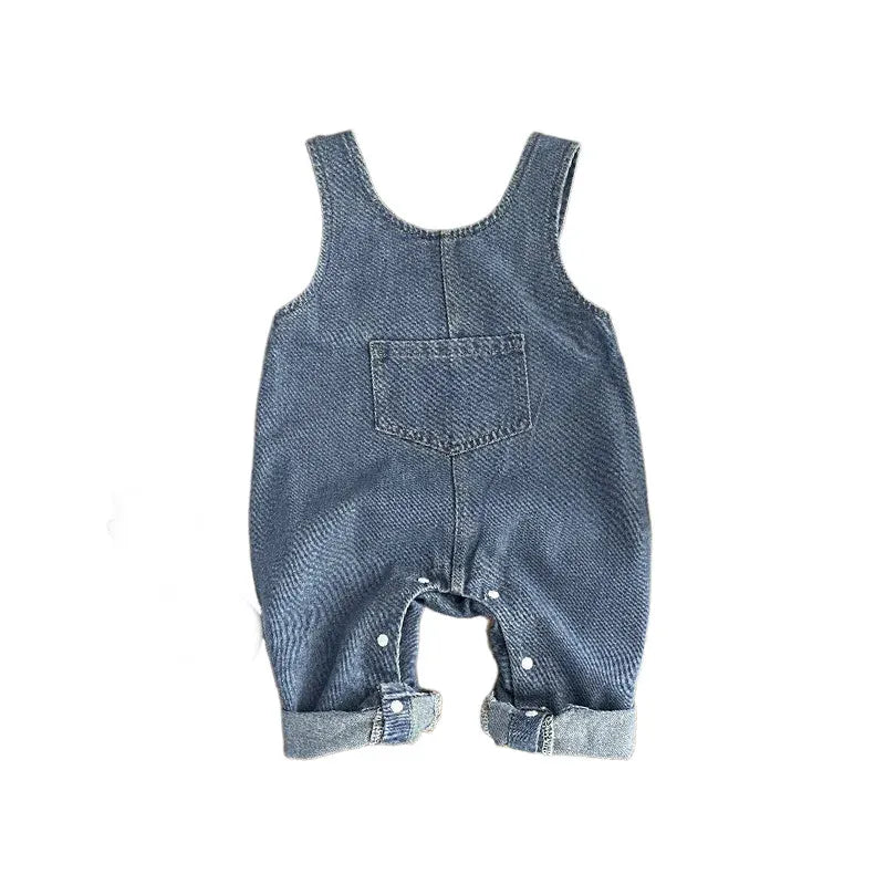 長袖セットアップ ベビートップス/ジャンプスーツ 犬ドッグニット長袖セーター/デニムノースリーブジャンプスーツ【mh0008697】