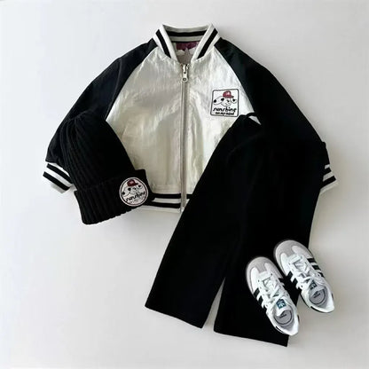 ショートコート・ジャケット・ジャンパー キッズアウター 犬ドッグワンポイントジップアップブルゾンスタジアムジャンパージャケット【mh0008712】