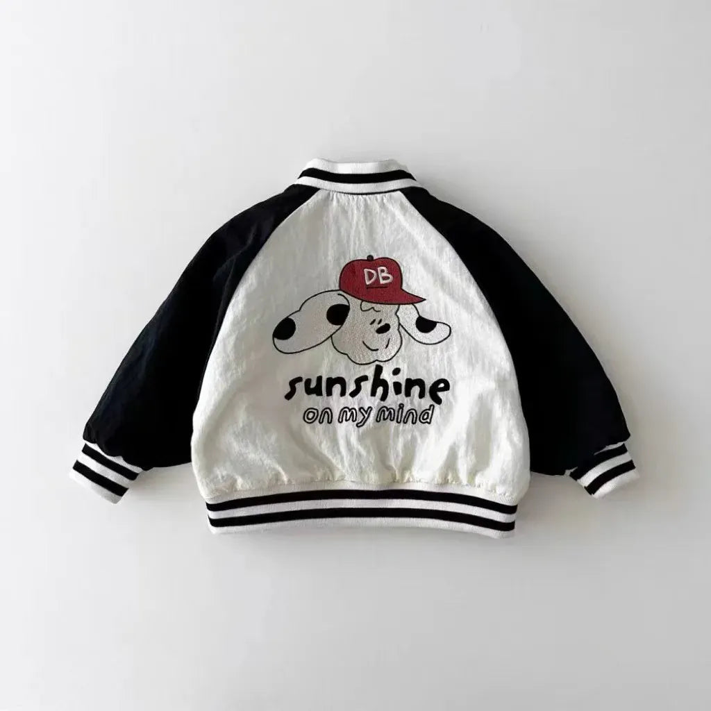 ショートコート・ジャケット・ジャンパー キッズアウター 犬ドッグワンポイントジップアップブルゾンスタジアムジャンパージャケット【mh0008712】