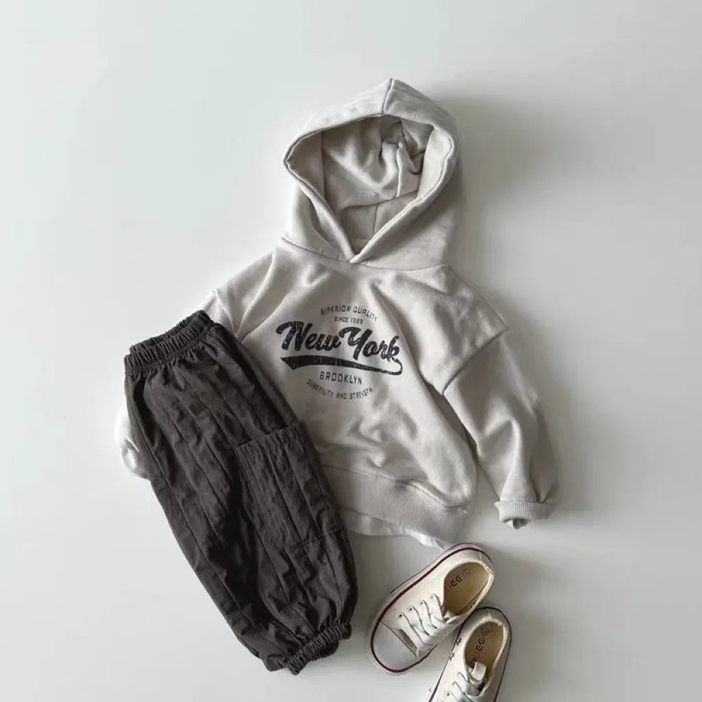 トレーナー・フーディ ベビーキッズトップス レターロゴプリントフーディスウェットシャツパーカー【mh0008714】