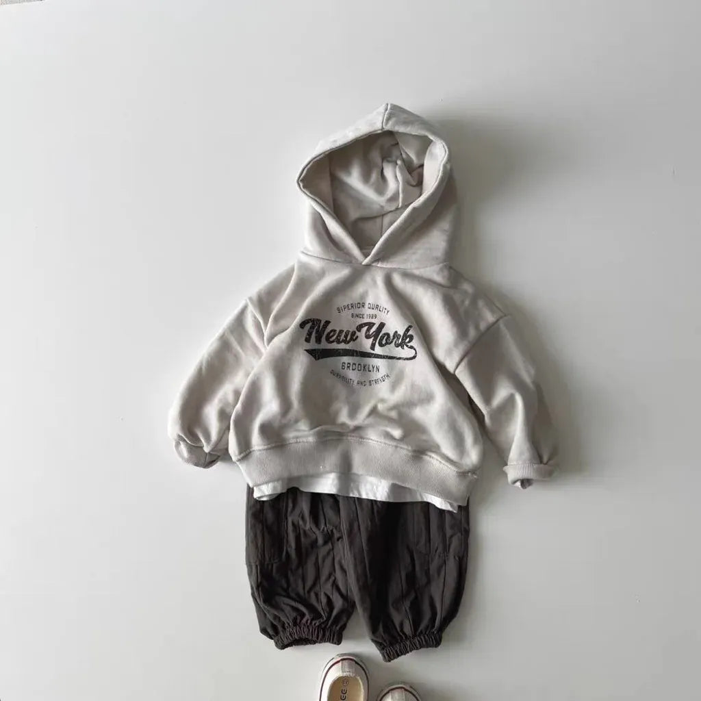 トレーナー・フーディ ベビーキッズトップス レターロゴプリントフーディスウェットシャツパーカー【mh0008714】