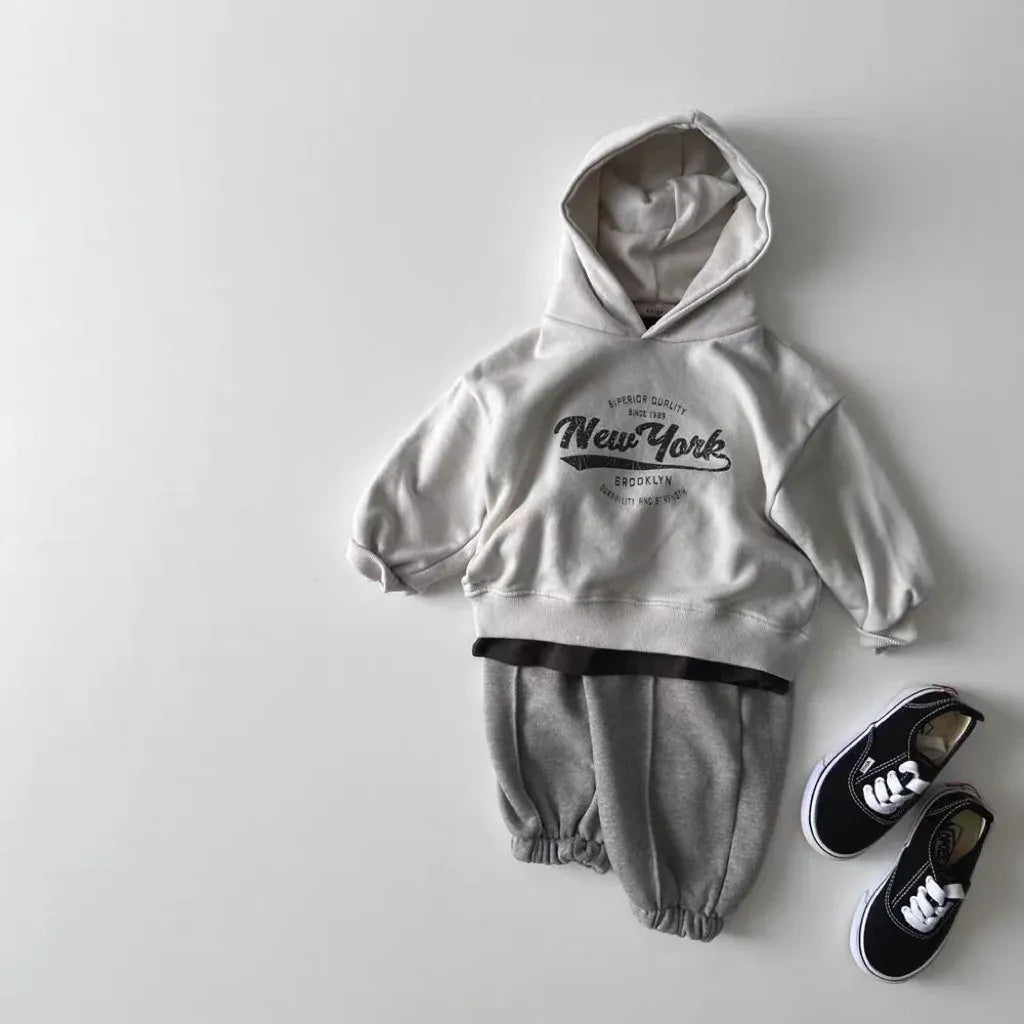 トレーナー・フーディ ベビーキッズトップス レターロゴプリントフーディスウェットシャツパーカー【mh0008714】