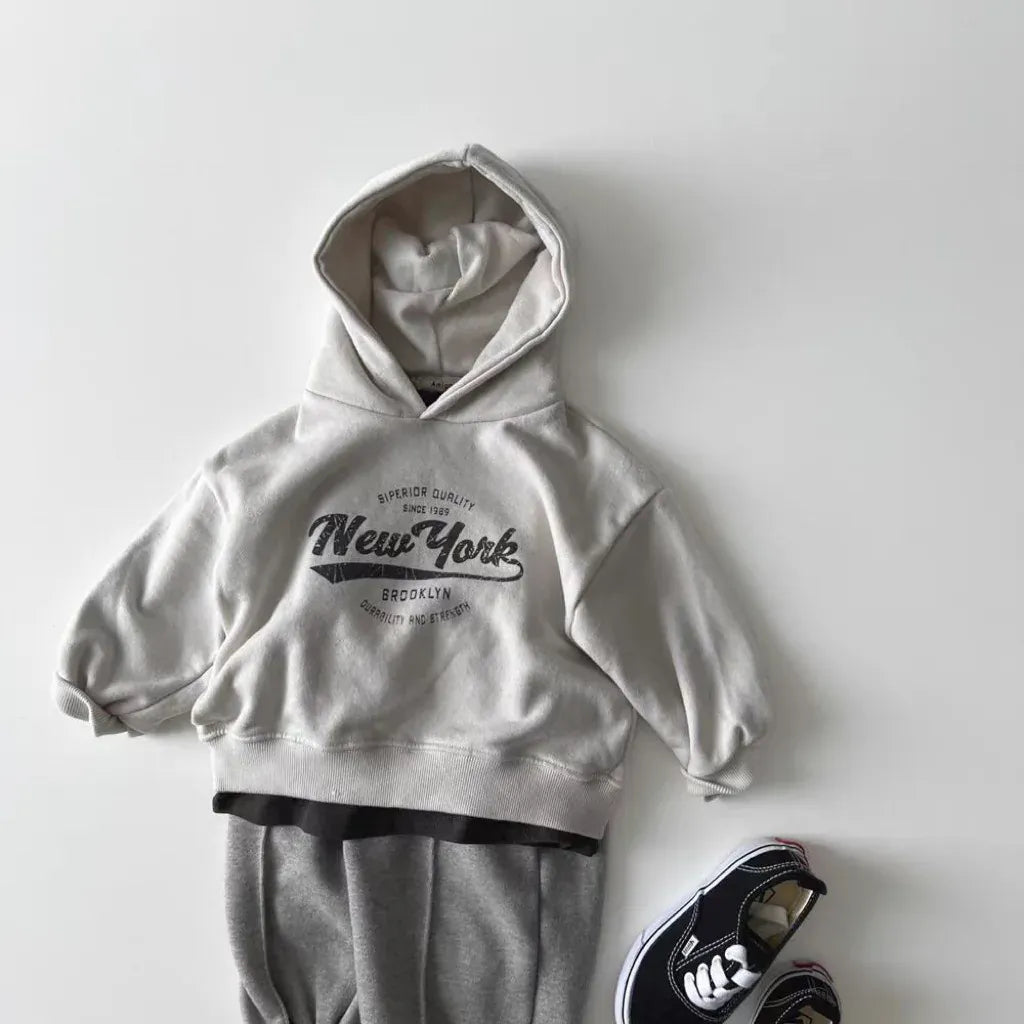 トレーナー・フーディ ベビーキッズトップス レターロゴプリントフーディスウェットシャツパーカー【mh0008714】