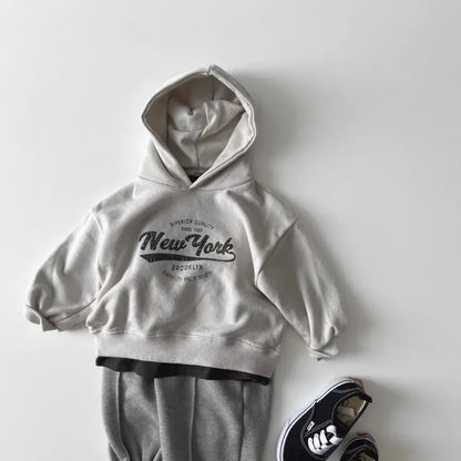 トレーナー・フーディ ベビーキッズトップス レターロゴプリントフーディスウェットシャツパーカー【mh0008714】