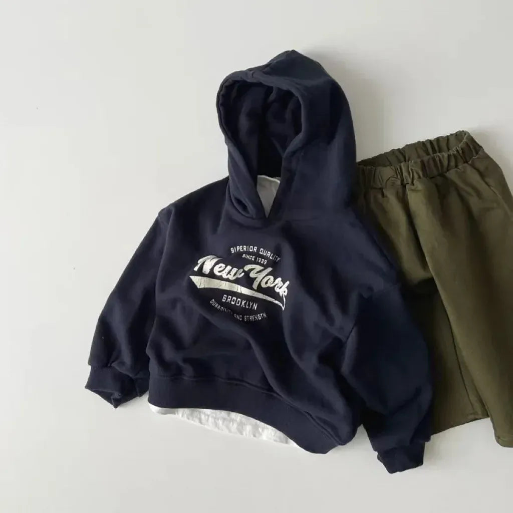 トレーナー・フーディ ベビーキッズトップス レターロゴプリントフーディスウェットシャツパーカー【mh0008714】