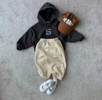 トレーナー・フーディ ベビーキッズトップス ナンバープリントフーディ長袖スウェットパーカー【mh0008727】