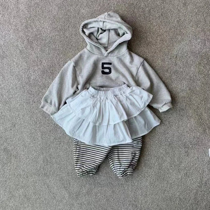 トレーナー・フーディ ベビーキッズトップス ナンバープリントフーディ長袖スウェットパーカー【mh0008727】