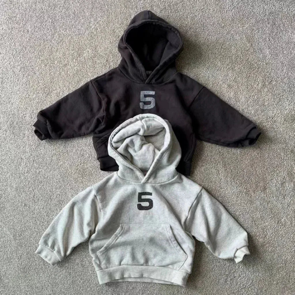 トレーナー・フーディ ベビーキッズトップス ナンバープリントフーディ長袖スウェットパーカー【mh0008727】