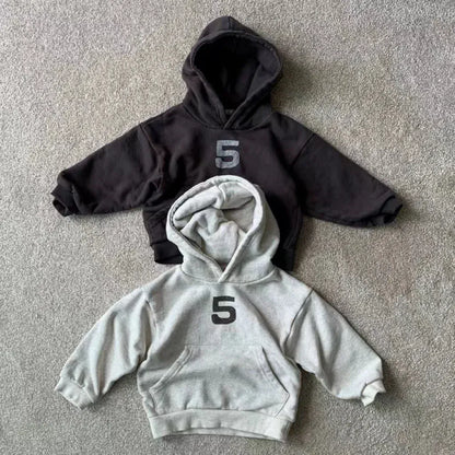 トレーナー・フーディ ベビーキッズトップス ナンバープリントフーディ長袖スウェットパーカー【mh0008727】