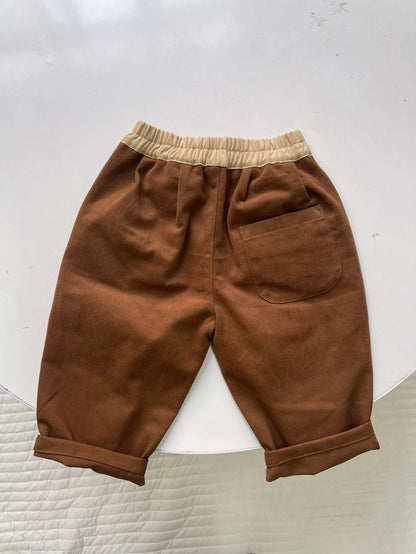 ロングパンツ・スウェットパンツ ベビーキッズパンツ バイカラー切り替えロングルーズパンツ【mh0008728】