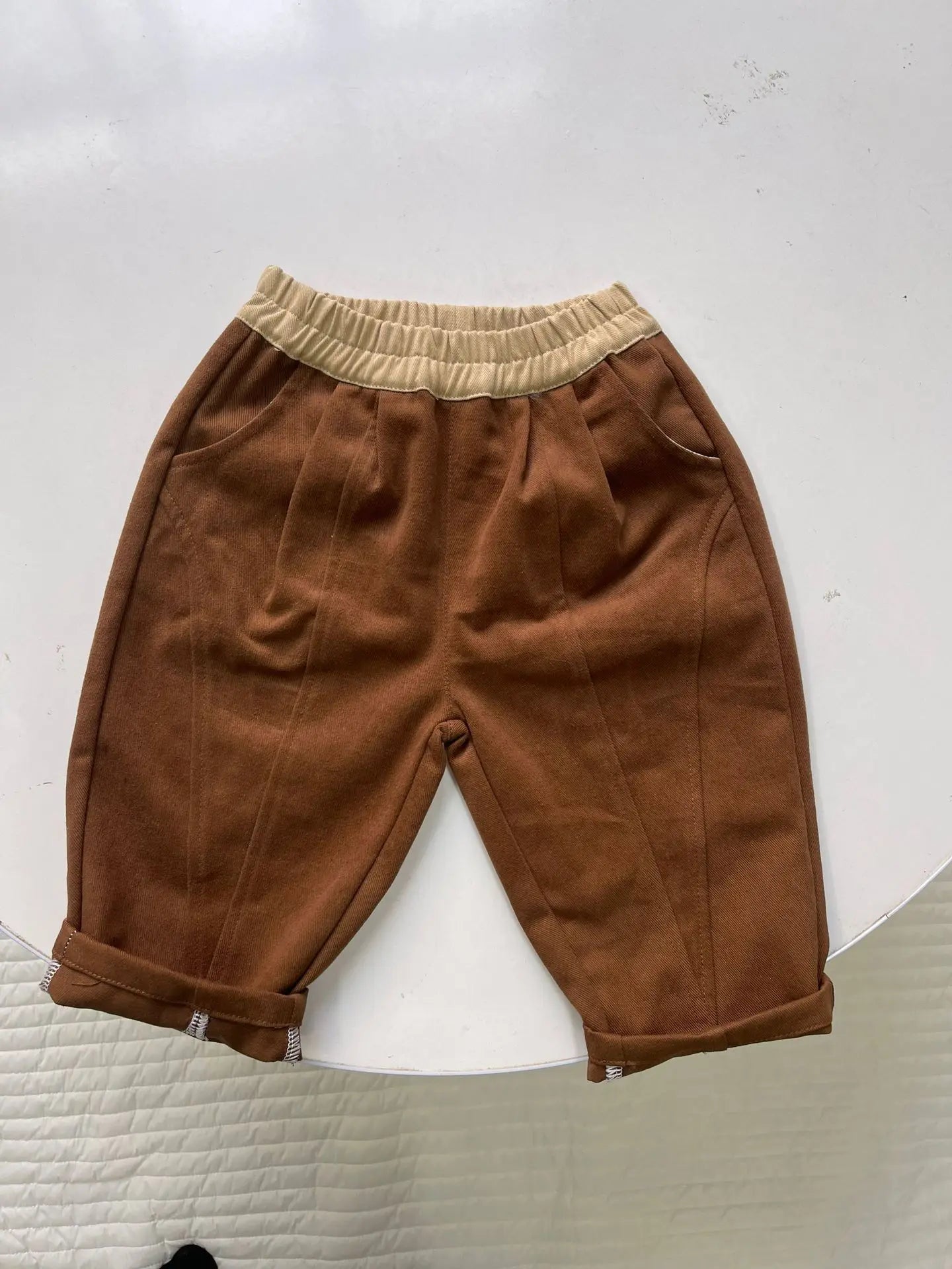 ロングパンツ・スウェットパンツ ベビーキッズパンツ バイカラー切り替えロングルーズパンツ【mh0008728】