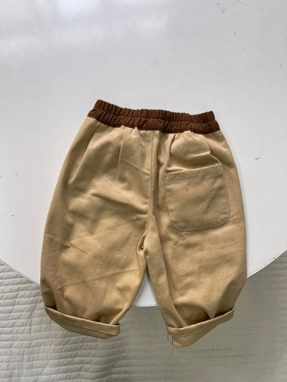 ロングパンツ・スウェットパンツ ベビーキッズパンツ バイカラー切り替えロングルーズパンツ【mh0008728】