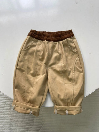 ロングパンツ・スウェットパンツ ベビーキッズパンツ バイカラー切り替えロングルーズパンツ【mh0008728】