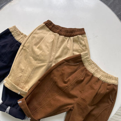 ロングパンツ・スウェットパンツ ベビーキッズパンツ バイカラー切り替えロングルーズパンツ【mh0008728】