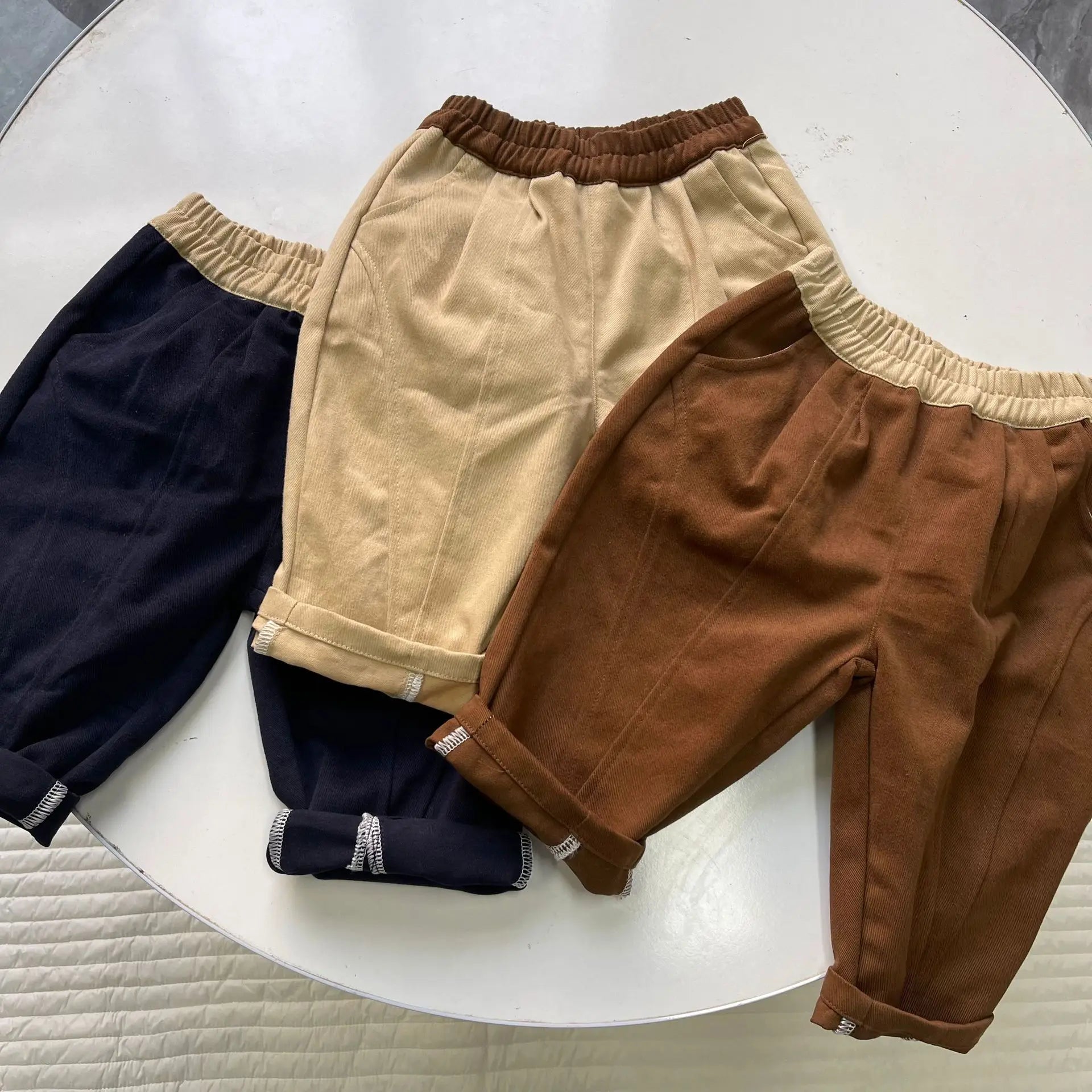 ロングパンツ・スウェットパンツ ベビーキッズパンツ バイカラー切り替えロングルーズパンツ【mh0008728】