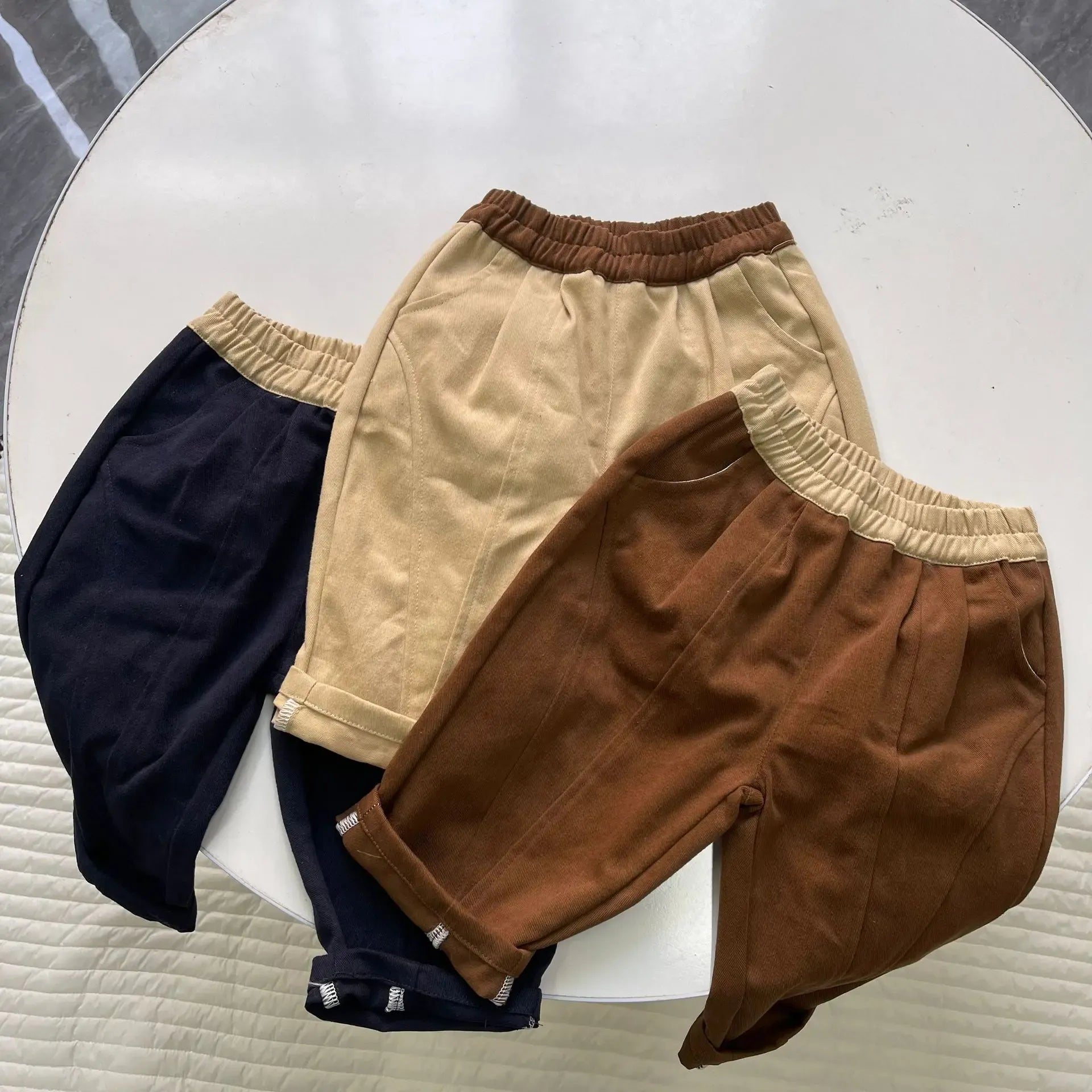 ロングパンツ・スウェットパンツ ベビーキッズパンツ バイカラー切り替えロングルーズパンツ【mh0008728】