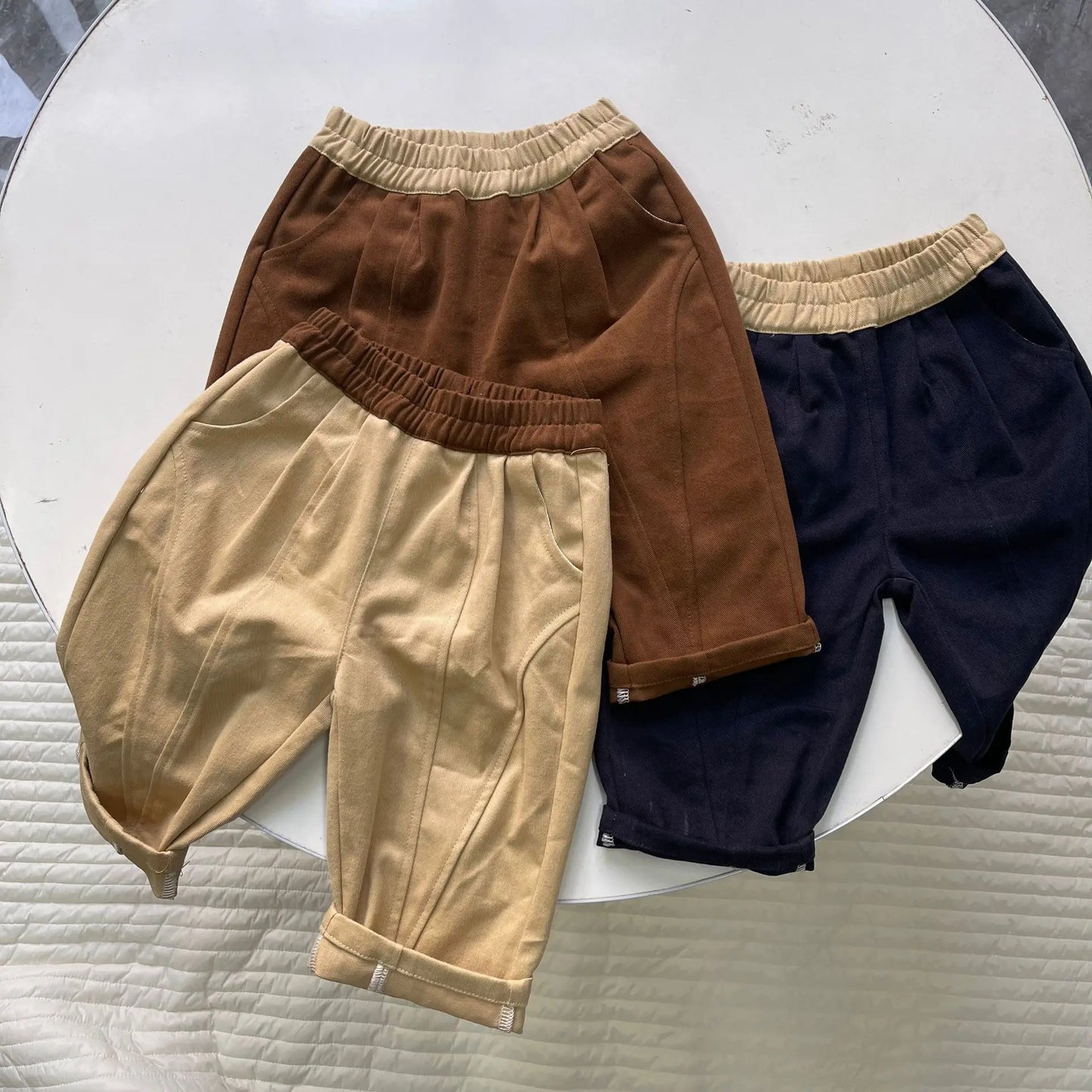 ロングパンツ・スウェットパンツ ベビーキッズパンツ バイカラー切り替えロングルーズパンツ【mh0008728】