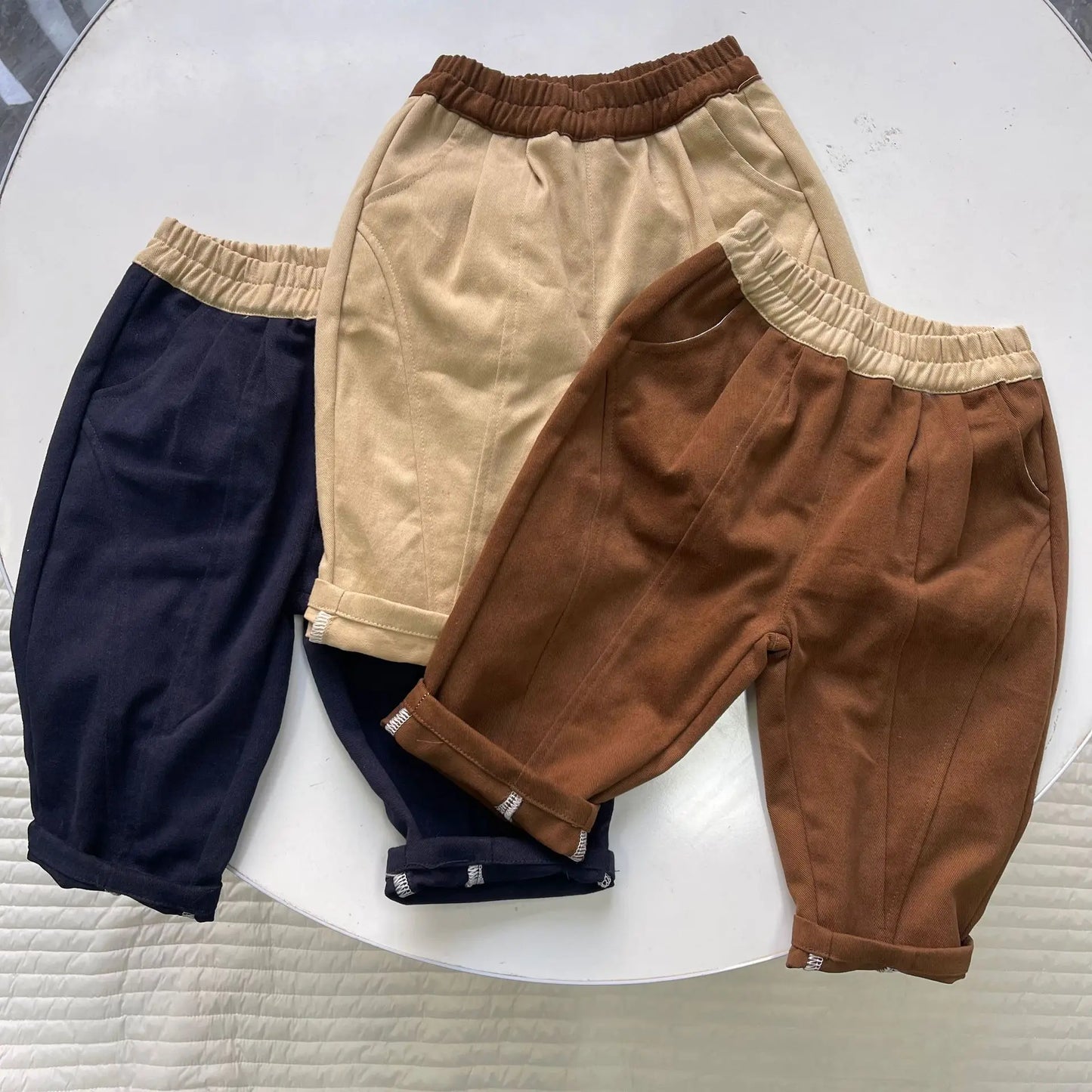 ロングパンツ・スウェットパンツ ベビーキッズパンツ バイカラー切り替えロングルーズパンツ【mh0008728】