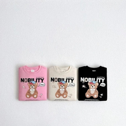 トレーナー・フーディ キッズトップス ベアくまレターロゴプリント長袖スウェットシャツ【mh0008751】