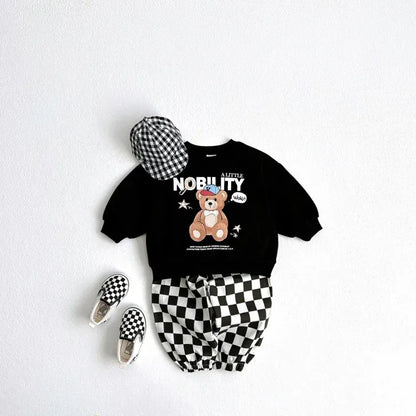 トレーナー・フーディ キッズトップス ベアくまレターロゴプリント長袖スウェットシャツ【mh0008751】