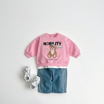 トレーナー・フーディ キッズトップス ベアくまレターロゴプリント長袖スウェットシャツ【mh0008751】