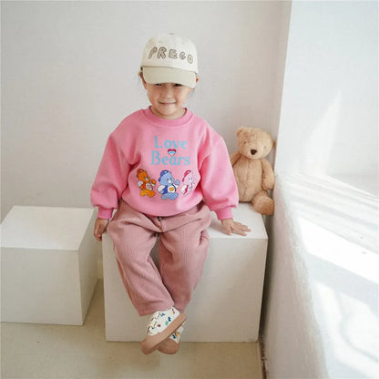 トレーナー・フーディ キッズトップス ベアくまロゴプリント長袖スウェットシャツ【mh0008753】