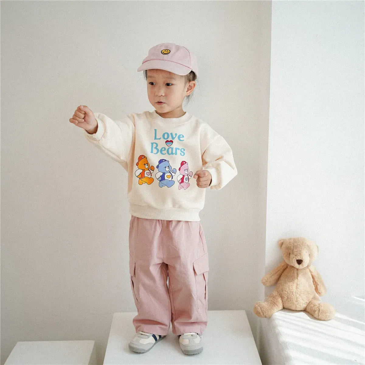 トレーナー・フーディ キッズトップス ベアくまロゴプリント長袖スウェットシャツ【mh0008753】