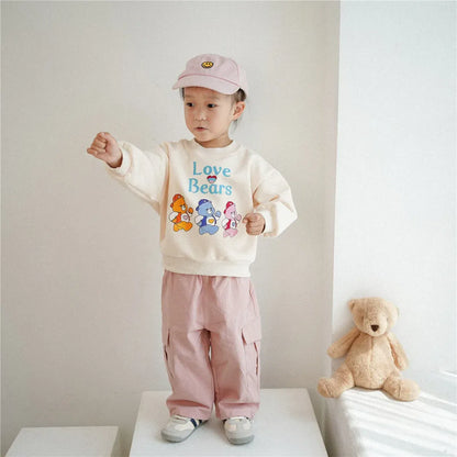 トレーナー・フーディ キッズトップス ベアくまロゴプリント長袖スウェットシャツ【mh0008753】