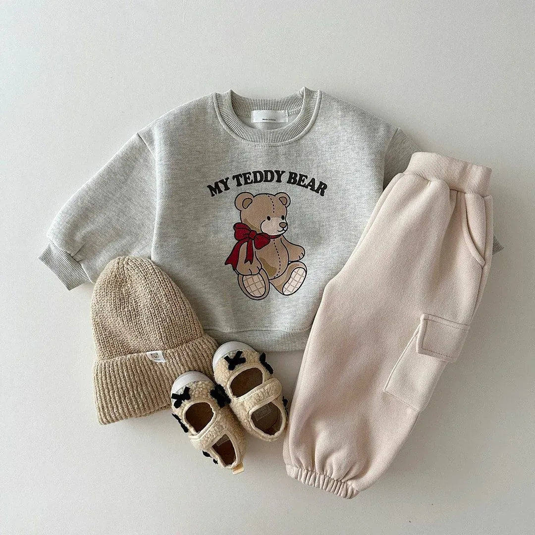 トレーナー・フーディ キッズトップス うさぎバニーくまプリント長袖スウェットシャツ【mh0008756】