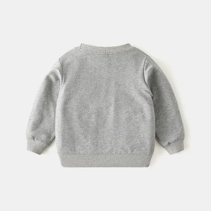 トレーナー・フーディ キッズトップス ブルドーザー車プリント長袖スウェットシャツ【mh0008759】