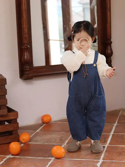 オーバーオール ベビーオーバーオール うさ耳デニムサスペンダーパンツサロペット【mh0008771】