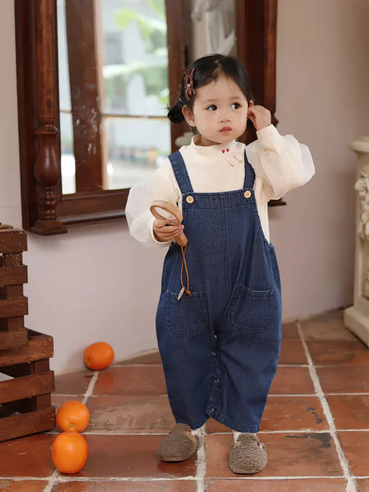 オーバーオール ベビーオーバーオール うさ耳デニムサスペンダーパンツサロペット【mh0008771】