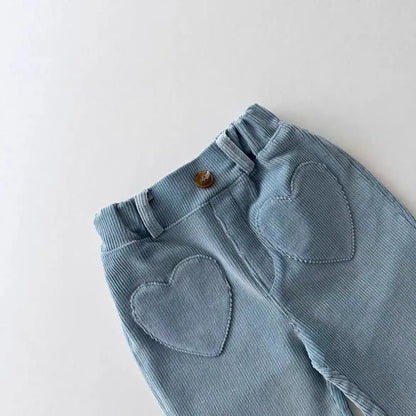 ロングパンツ・スウェットパンツ キッズパンツ ハートポケットフレアストレッチロングパンツ【mh0008789】